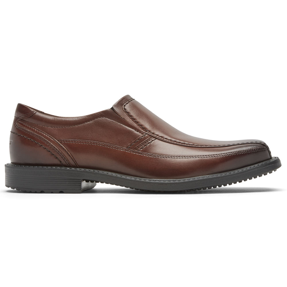 Rockport Mens Slip-On Brown - Style Leader 2 Bike Toe - UK 450-OACQIU